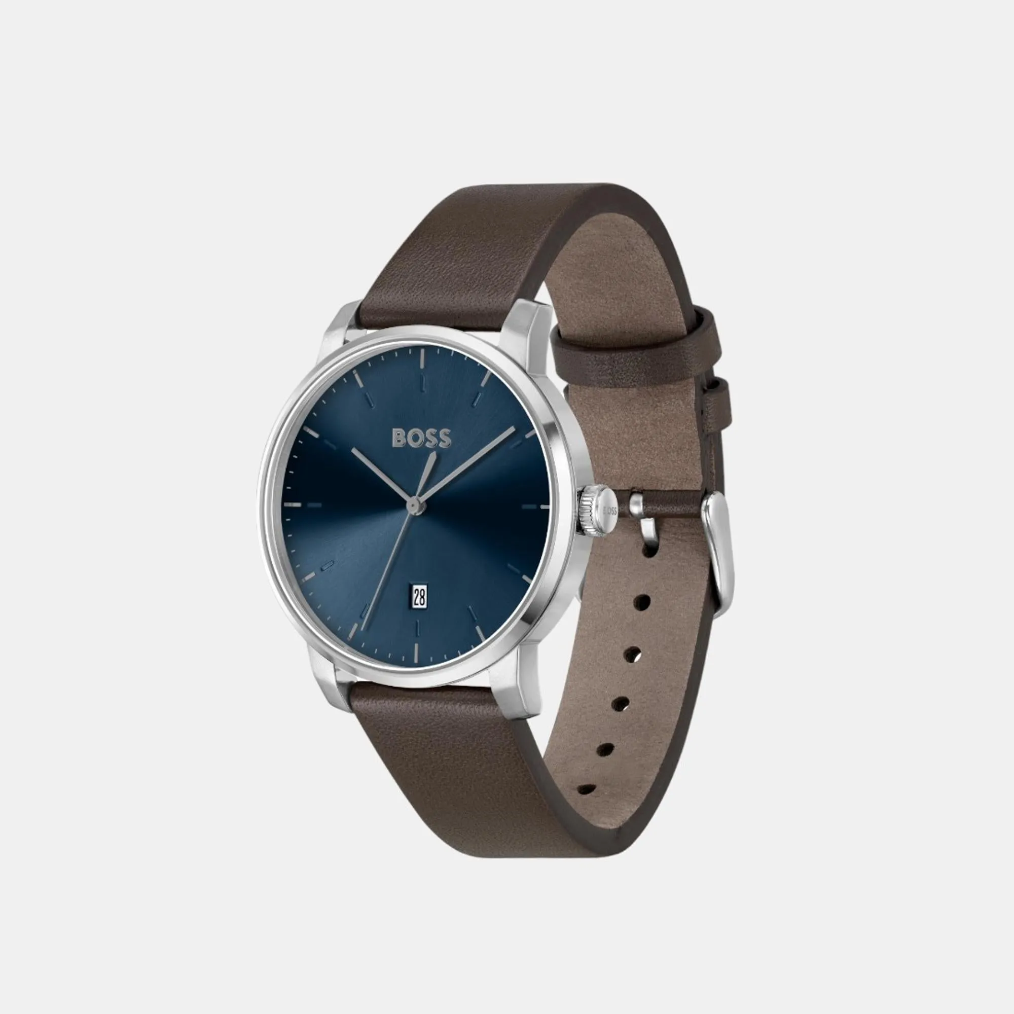 Men's Quartz Analog Blue Dial Leather Watch 1514160