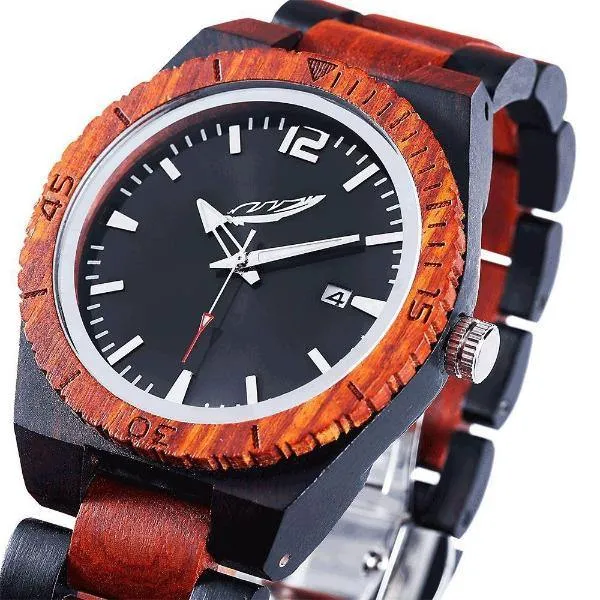 Men's Wood Watch Ebony & Rosewood