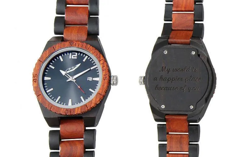 Men's Wood Watch Ebony & Rosewood
