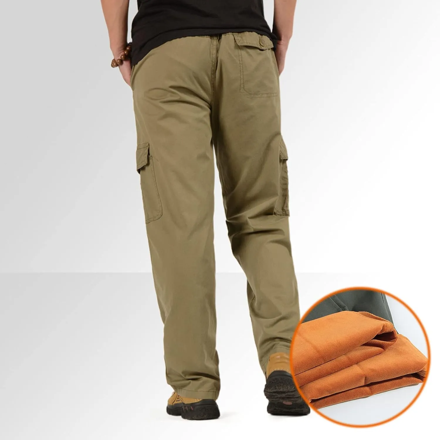 Mens Workout Cargo Sweatpants Hiking Trousers Outdoor Wearing Pants with Pockets Sweatpants for Men Pants Casual Rope