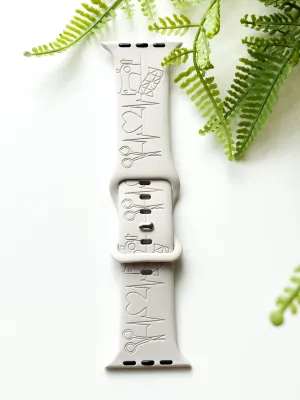 MGQS Large Watch Band - Sewing Heartbeat - Bone