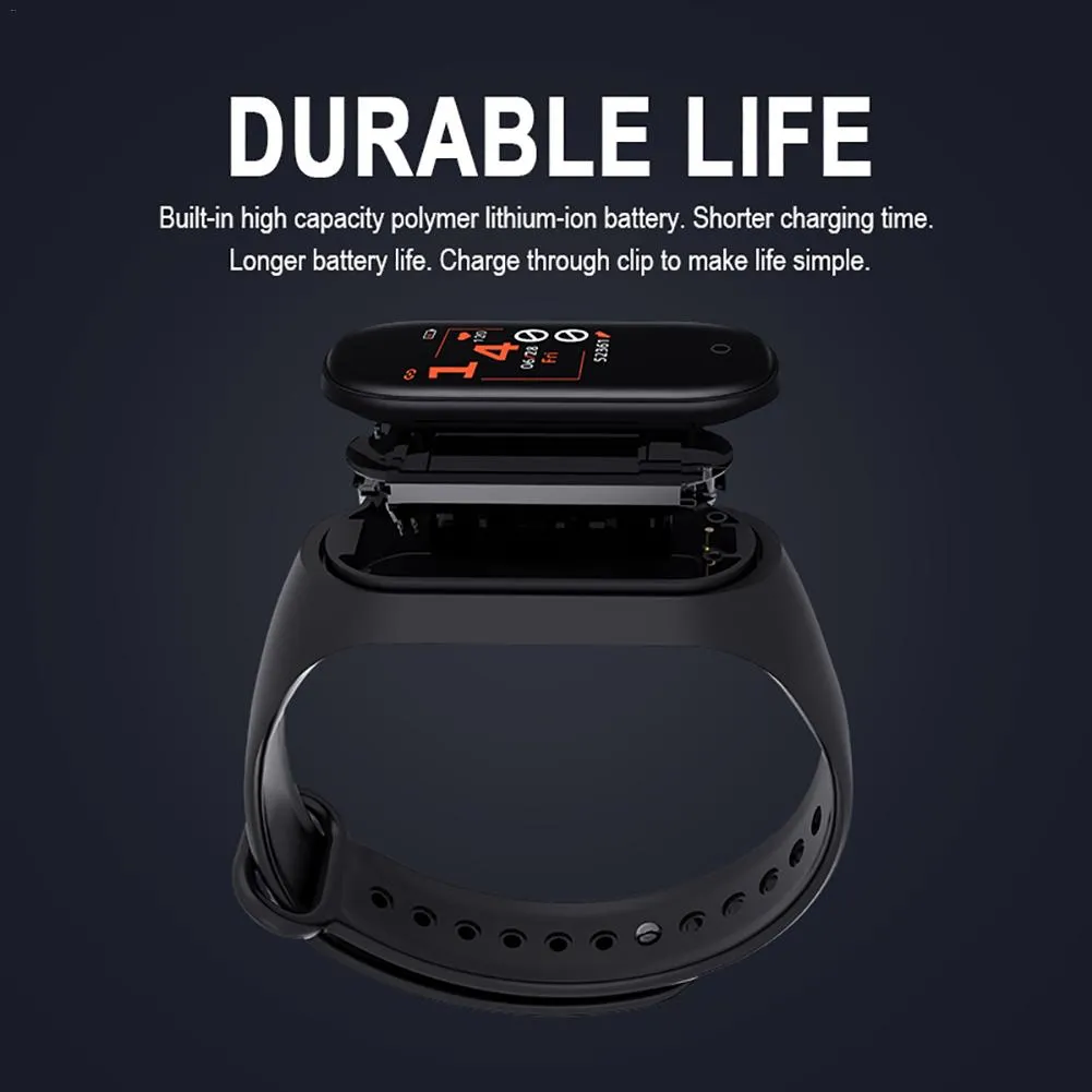 New M4 Fitness Band with HR and BP monitor, Pedometer (similar to Fitbit Alta)
