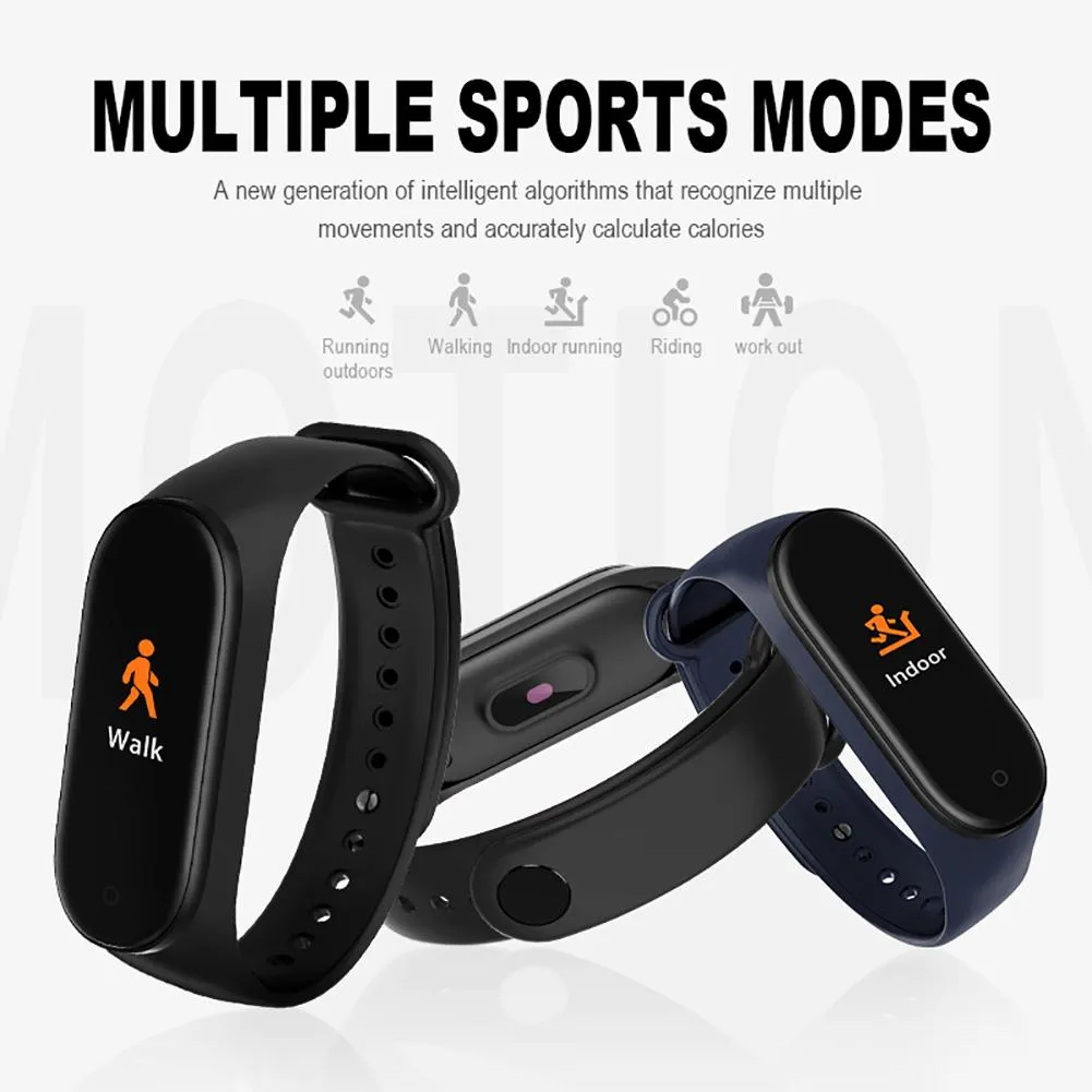 New M4 Fitness Band with HR and BP monitor, Pedometer (similar to Fitbit Alta)