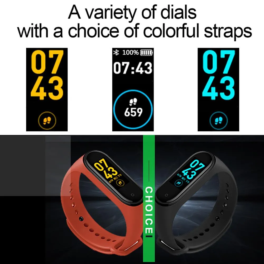 New M4 Fitness Band with HR and BP monitor, Pedometer (similar to Fitbit Alta)