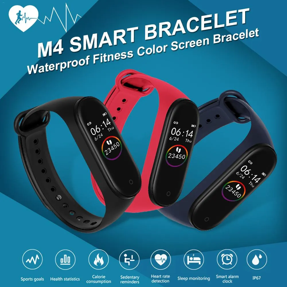 New M4 Fitness Band with HR and BP monitor, Pedometer (similar to Fitbit Alta)