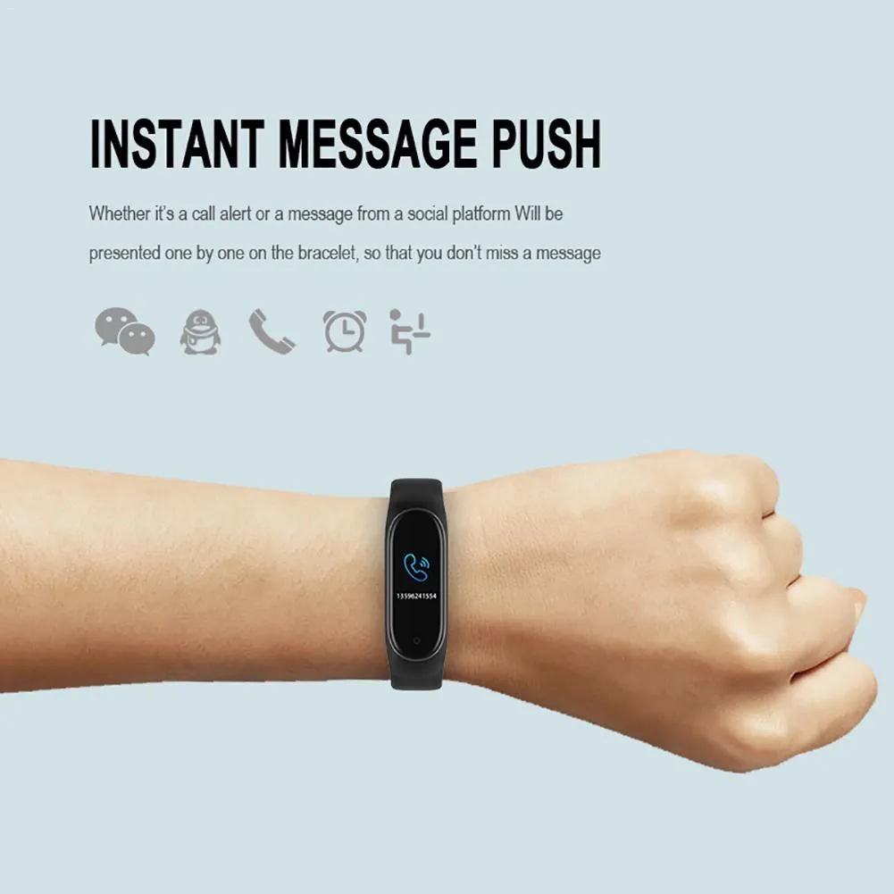 New M4 Fitness Band with HR and BP monitor, Pedometer (similar to Fitbit Alta)
