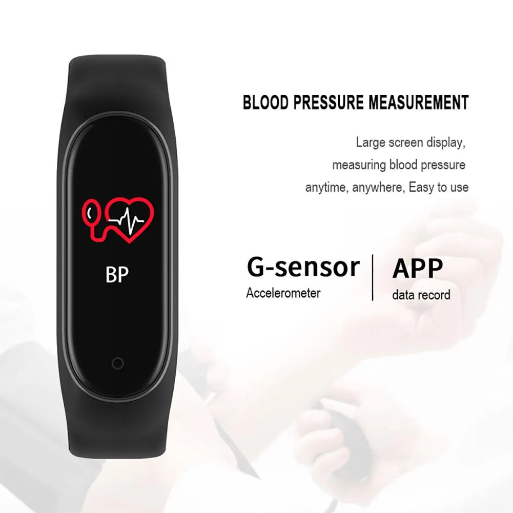 New M4 Fitness Band with HR and BP monitor, Pedometer (similar to Fitbit Alta)