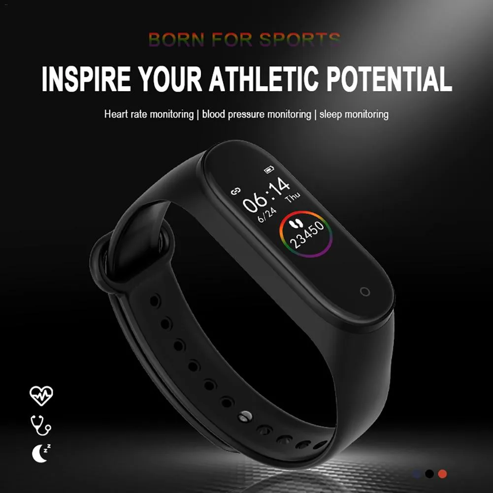 New M4 Fitness Band with HR and BP monitor, Pedometer (similar to Fitbit Alta)