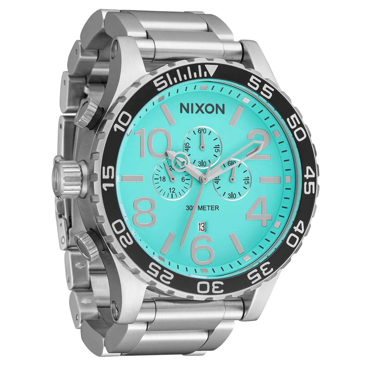 Nixon 51-30 Chrono 2024 Watch - Silver/Turquoise