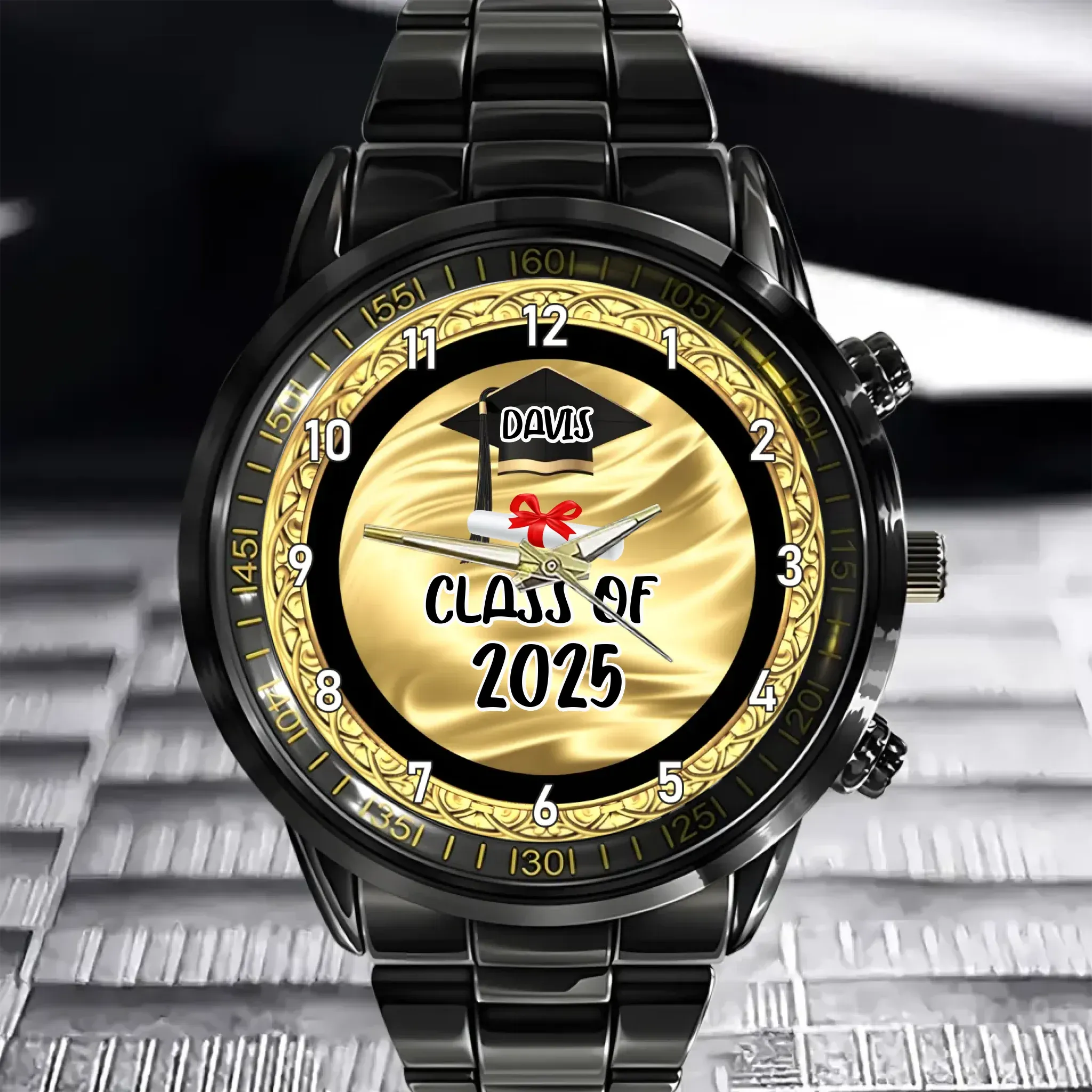 Personalized Graduation Watch 2025 – Custom Engraved Name & Year, Unique Class of 2025 Gift for Him & Her, Perfect Graduation Keepsake