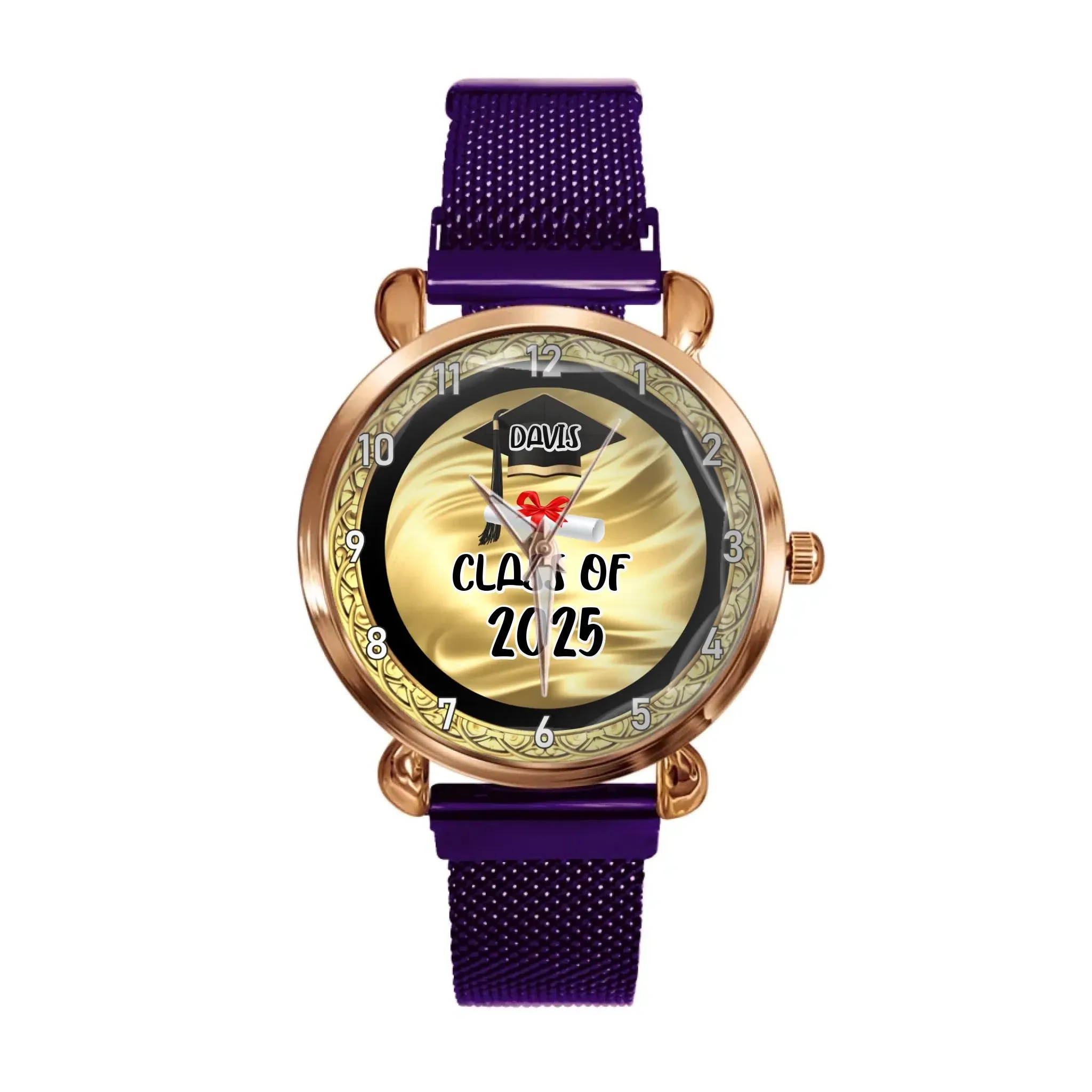 Personalized Graduation Watch 2025 – Custom Engraved Name & Year, Unique Class of 2025 Gift for Him & Her, Perfect Graduation Keepsake