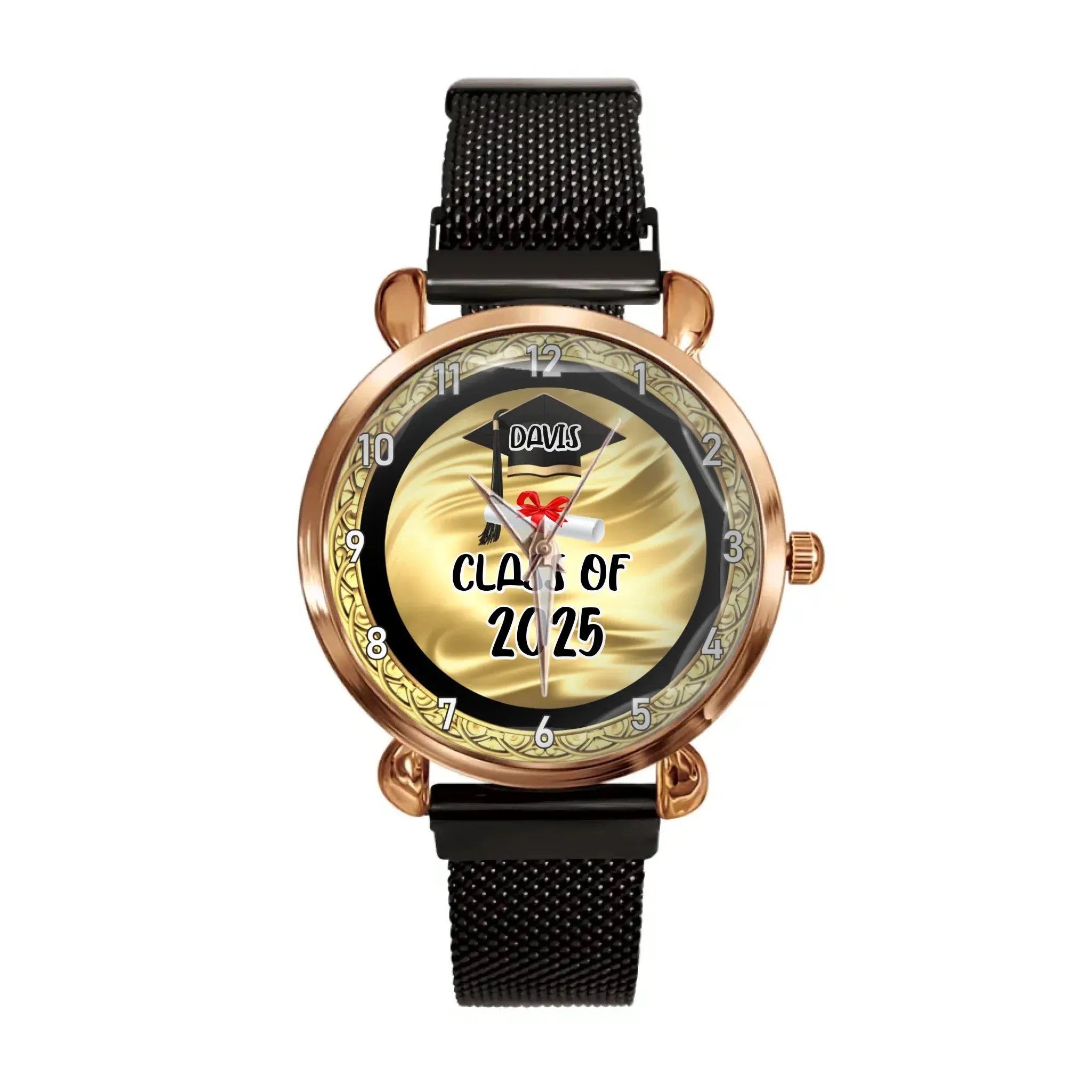 Personalized Graduation Watch 2025 – Custom Engraved Name & Year, Unique Class of 2025 Gift for Him & Her, Perfect Graduation Keepsake