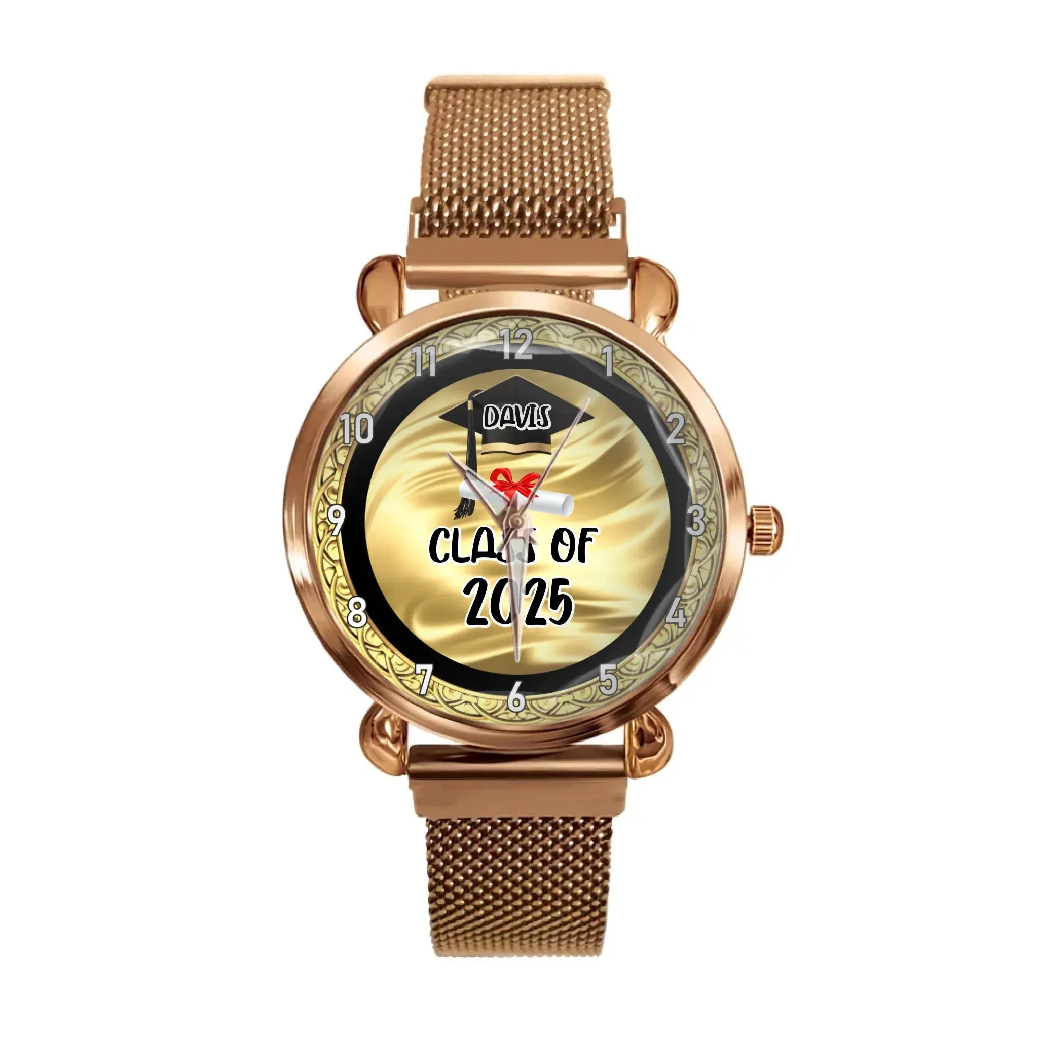 Personalized Graduation Watch 2025 – Custom Engraved Name & Year, Unique Class of 2025 Gift for Him & Her, Perfect Graduation Keepsake