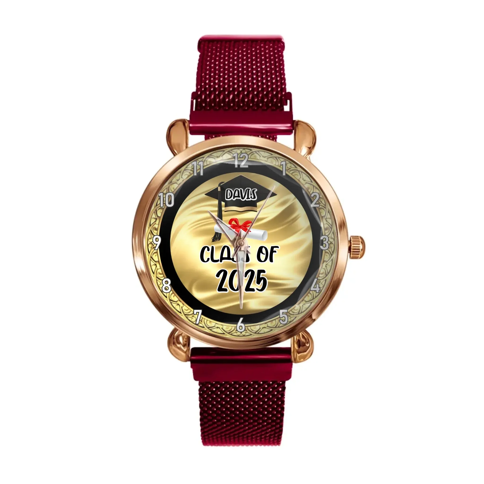 Personalized Graduation Watch 2025 – Custom Engraved Name & Year, Unique Class of 2025 Gift for Him & Her, Perfect Graduation Keepsake