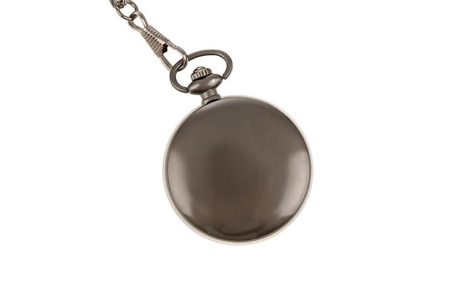Personalized Gunmetal Pocket Watch with Gears