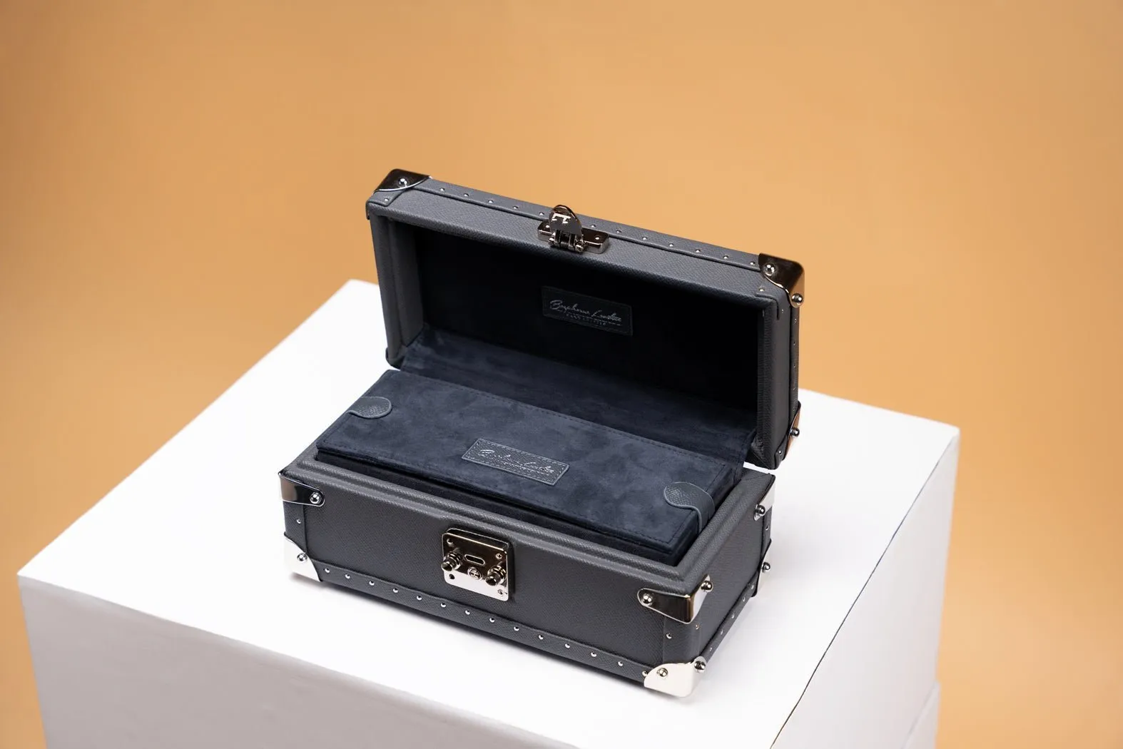 Petra Watch Case - Saffiano Dark Grey