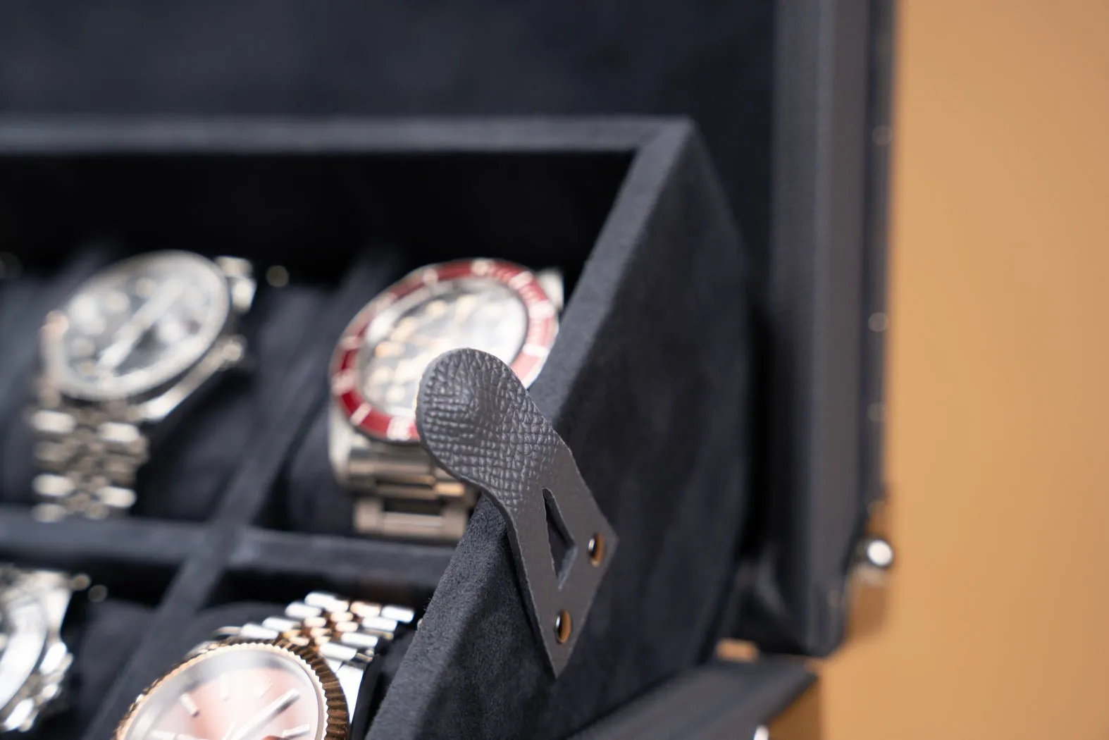 Petra Watch Case - Saffiano Dark Grey