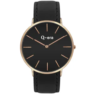 Q-Era Black Leather Men's Watch - QV2806-3