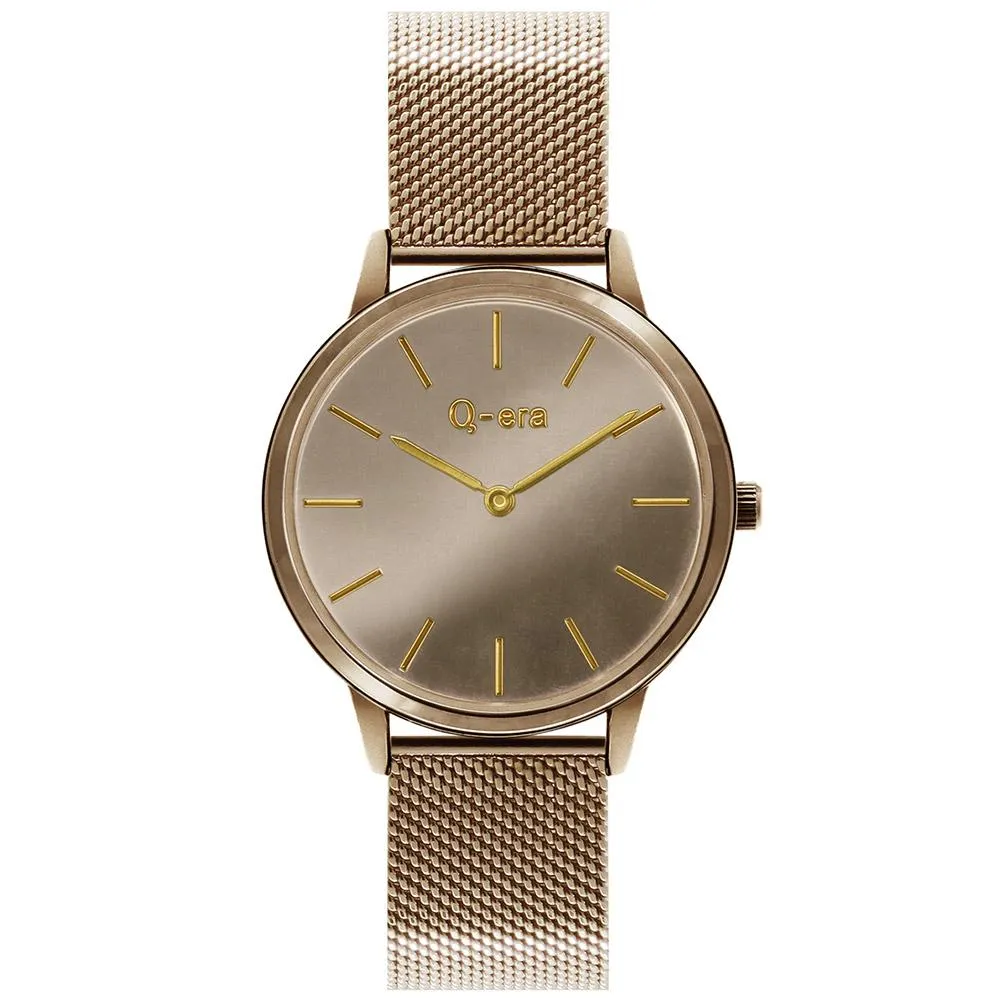 Q-Era Light Brown Mesh Women's  Watch - QV2808-8