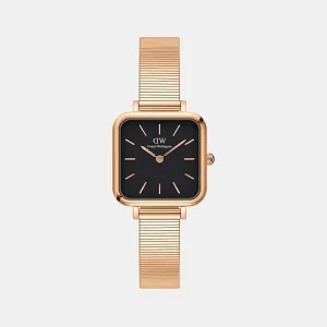 Quadro Women's Black Analog Stainless Steel Watch DW00100518