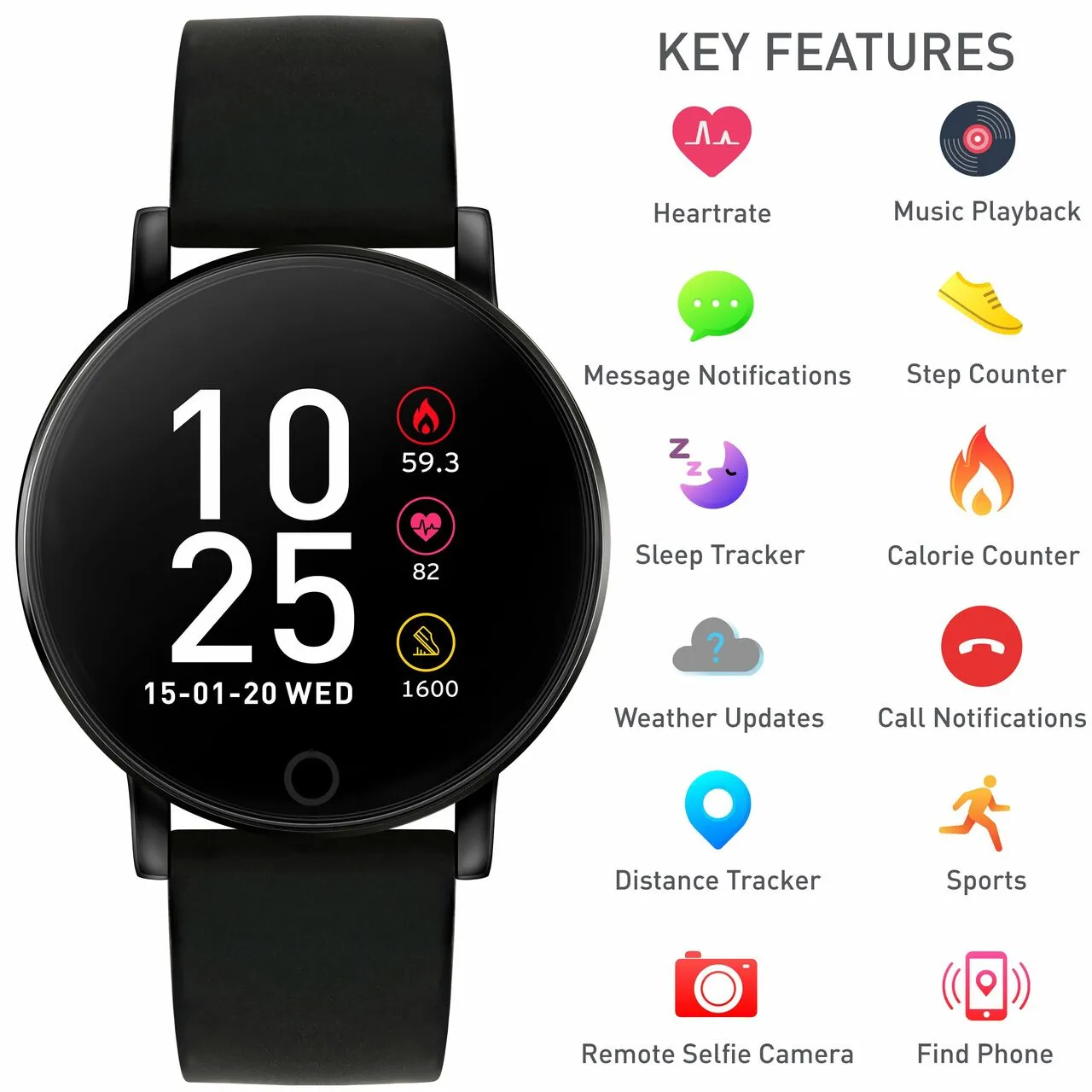 Reflex Active Series 5 Black Smart Watch RA05-2022