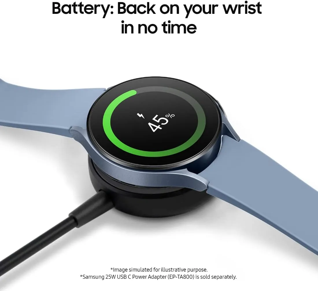 SAMSUNG Galaxy Watch 5 44mm LTE Smartwatch w/Body, Health, Fitness and Sleep Tracker, Improved Battery, Sapphire Crystal Glass, Enhanced GPS Tracking, US Version, Gray (Renewed)