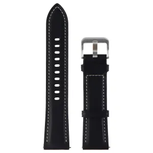 Samsung Leather Stitch Band for 20mm Watches - Black (ET-SLR85SBEGUJ)