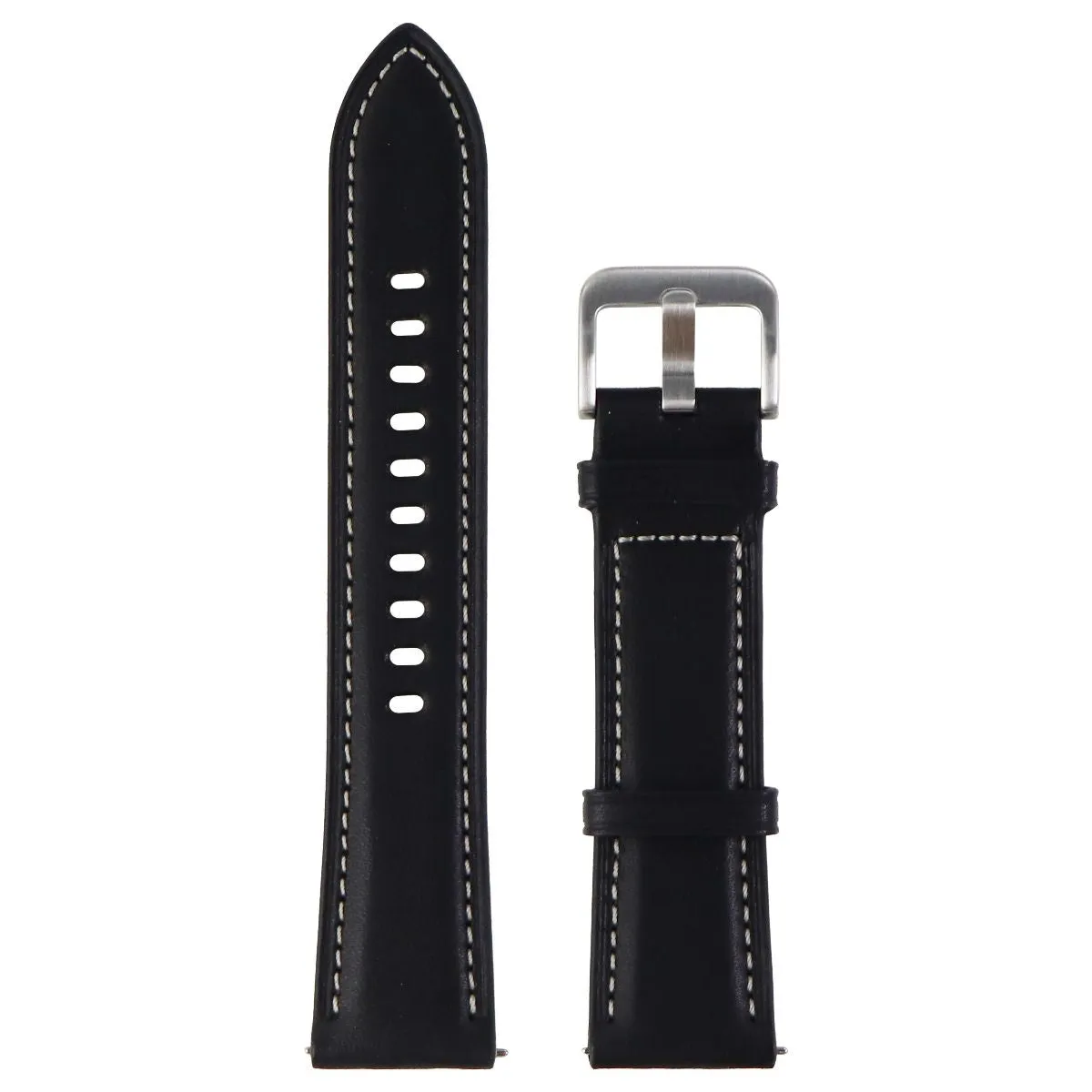 Samsung Leather Stitch Band for 20mm Watches - Black (ET-SLR85SBEGUJ)