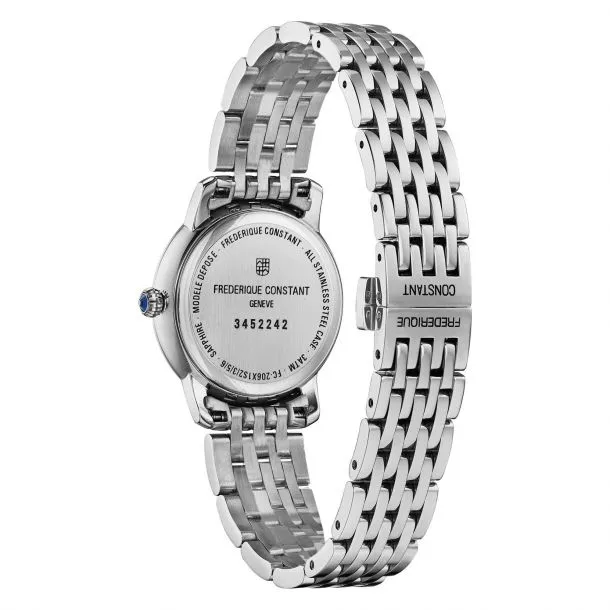 Slimline Black Mother of Pearl Quartz Watch by Frederique Constant