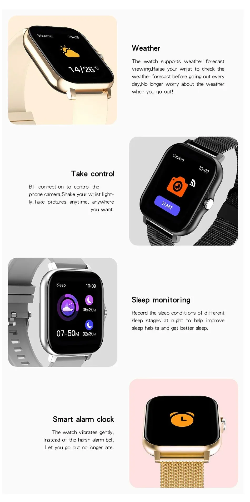 Smart watch for android phone.1.44 inch color screen.