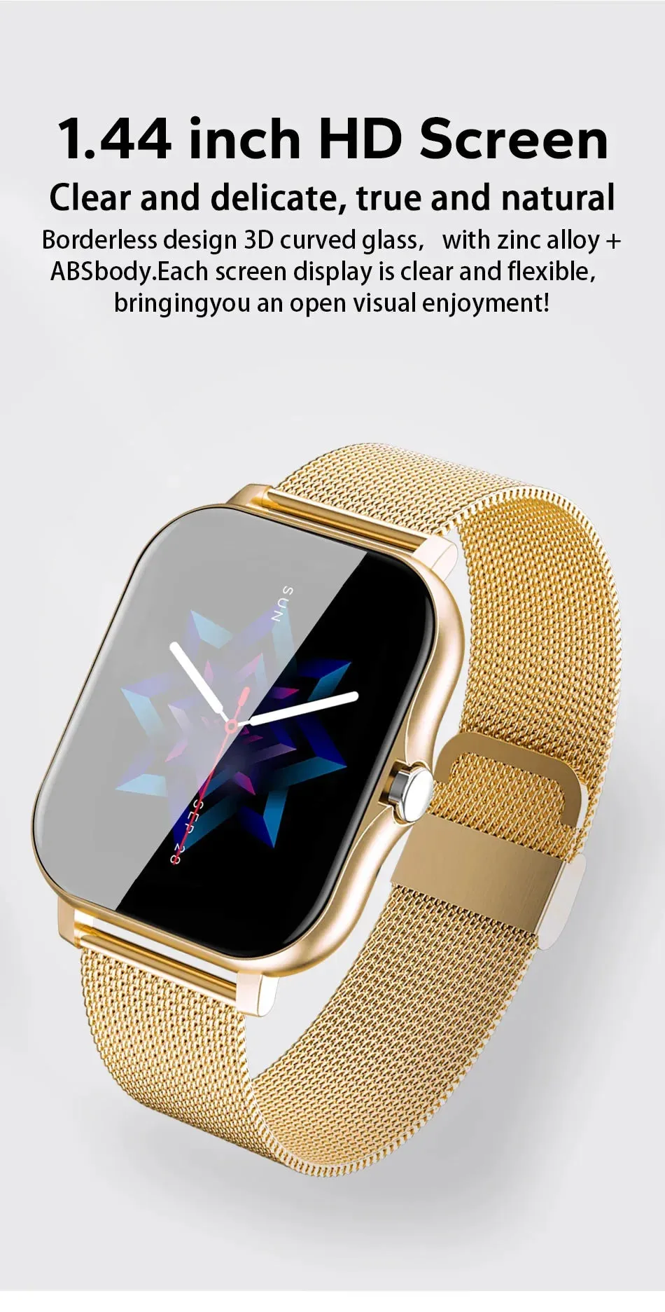 Smart watch for android phone.1.44 inch color screen.