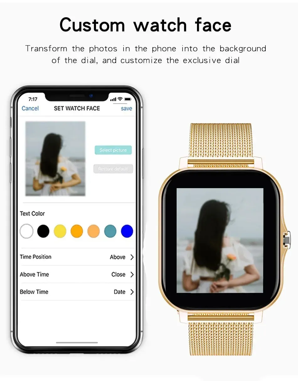 Smart watch for android phone.1.44 inch color screen.