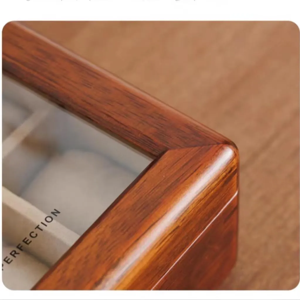 Solid Wood Watch Box 8 Slots With Glass Lid Walnut Collection Case For Men Women Luxury Wooden Display Organizer Storage Holder