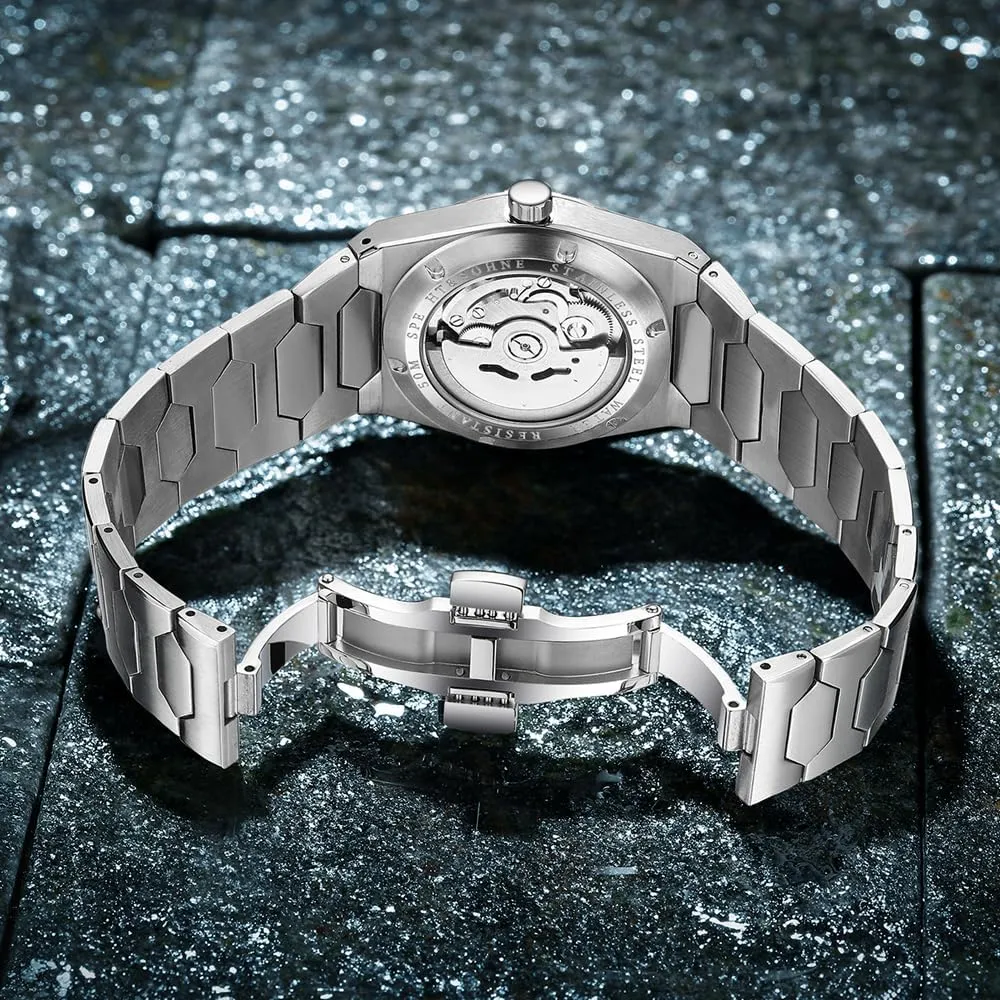 Specht & Shne 222 Gold Watch Men's Watches Automatic Mechanical Wriswatch Japan NH35 Movt Sports Wristwatch 37MM Waterproof