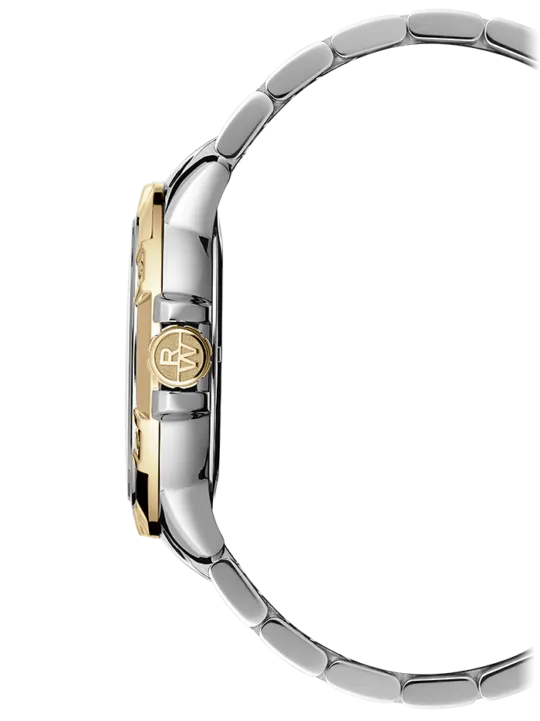 Tango Classic Men's Quartz Two-Tone Bracelet Watch, 41mm Stainless Steel Bracelet, Yellow Gold PVD, White Dial, Indexes - 8160-STP-30041