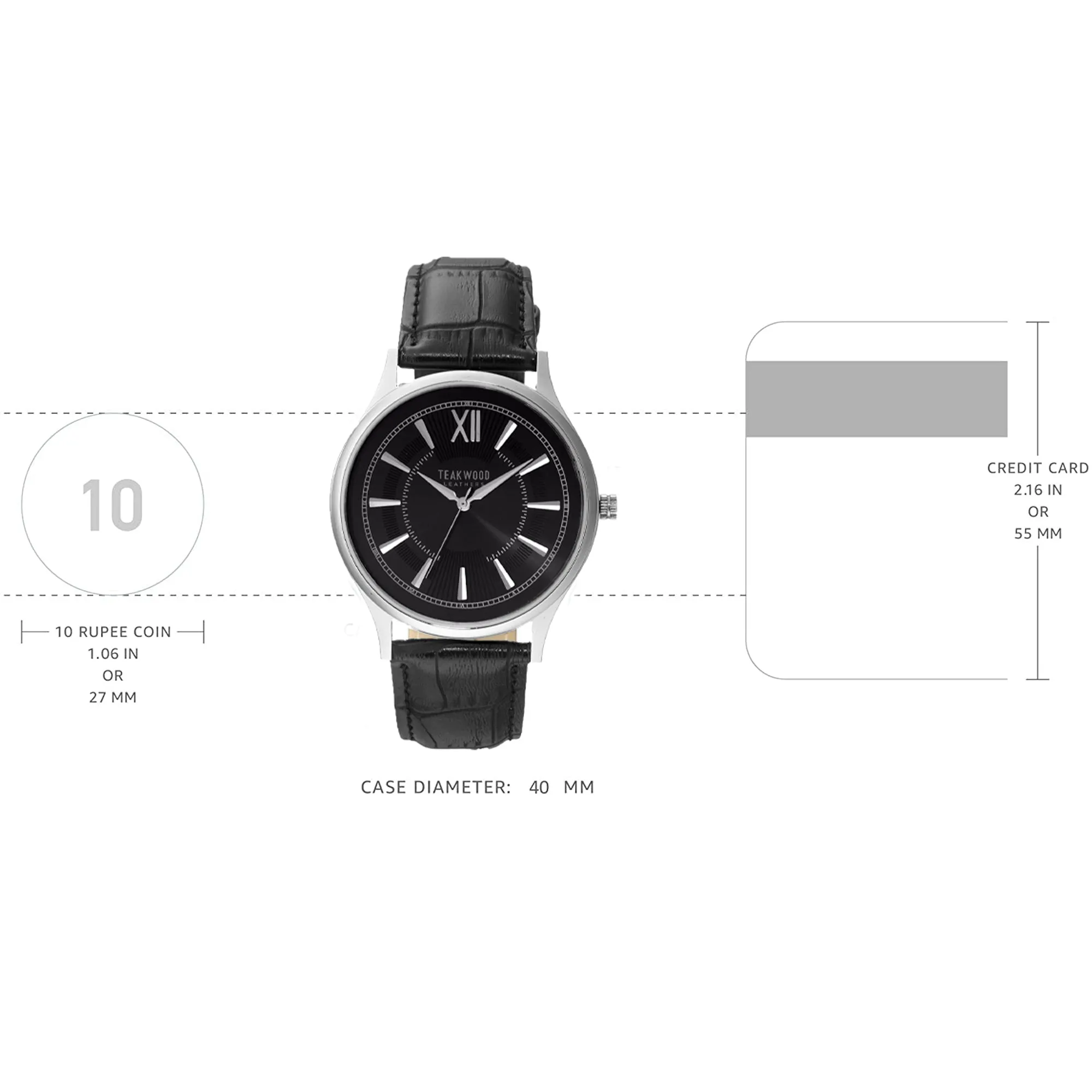 Teakwood leather Silver Men Analog Watch