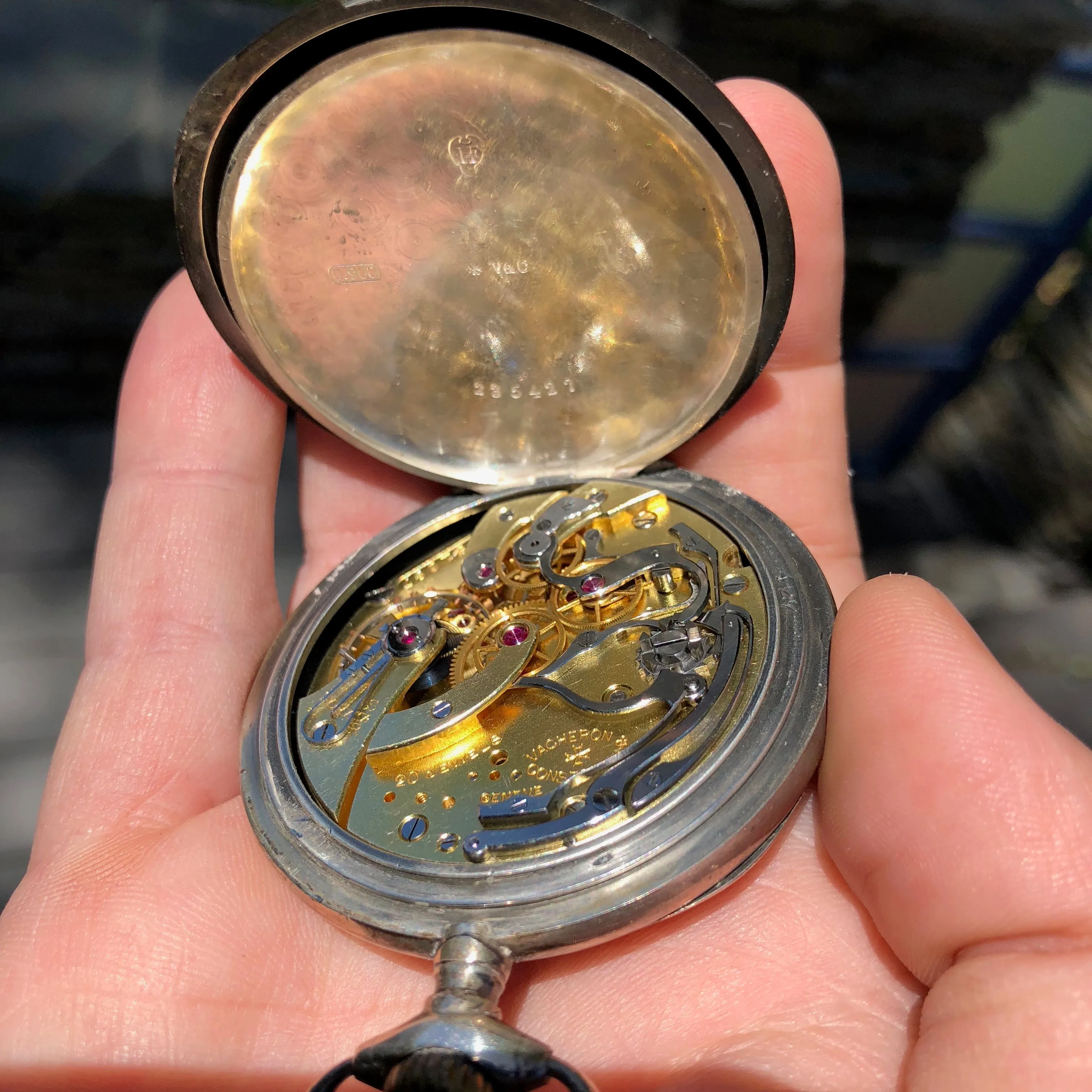 Vacheron & Constantin Military Chronograph WWI Army Corps of Engineers Silver Pocket Watch