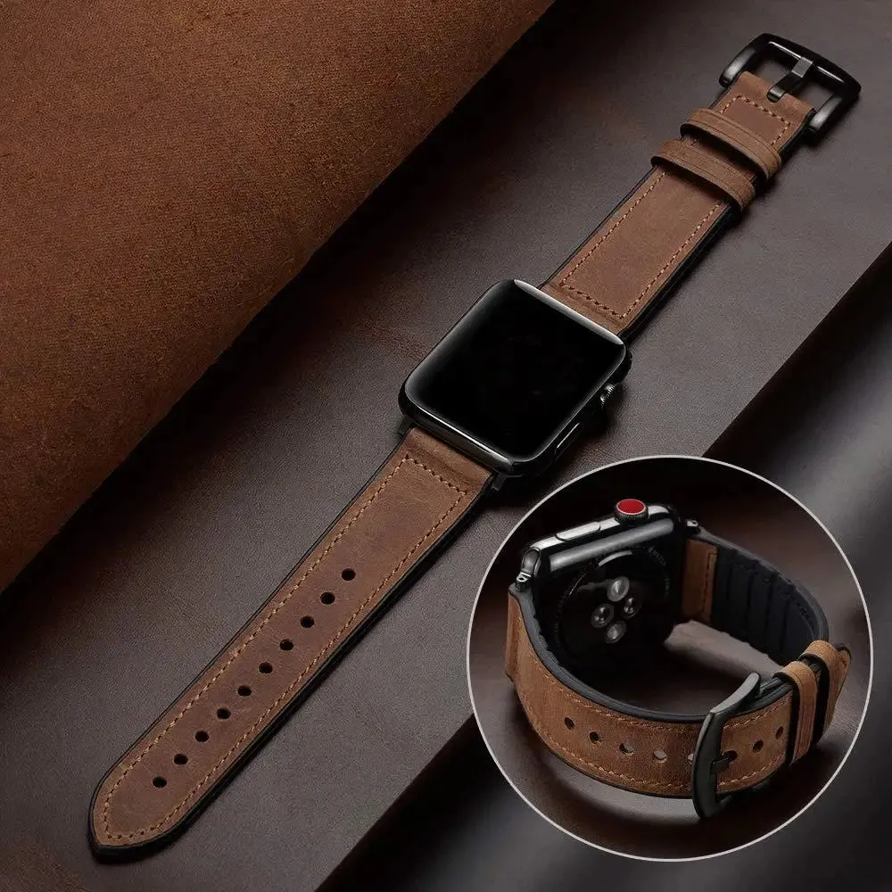 WOODSTONE GENUINE LEATHER IWATCH BAND