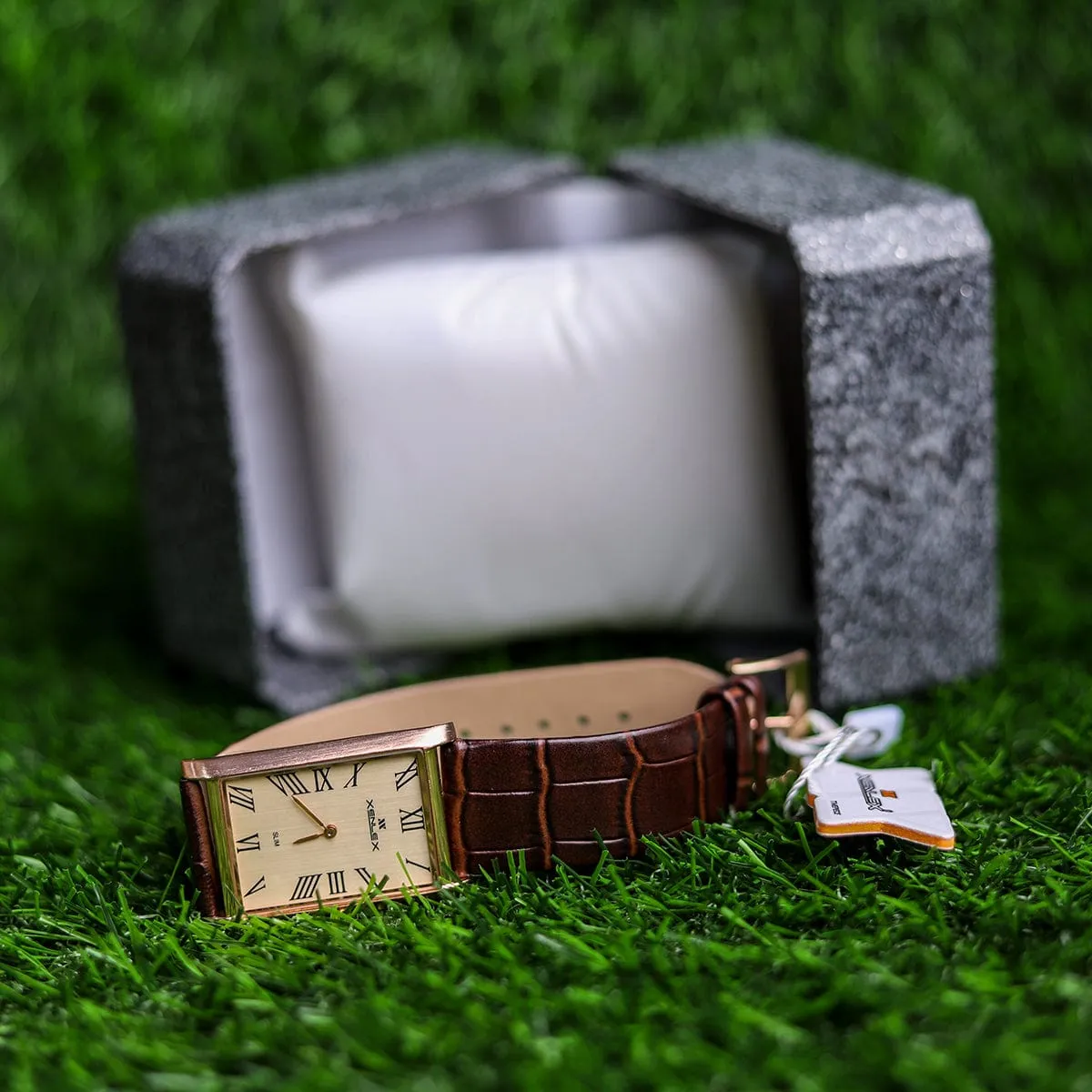 Xenlex Most Slim Roman Style Square Dial Men Watch