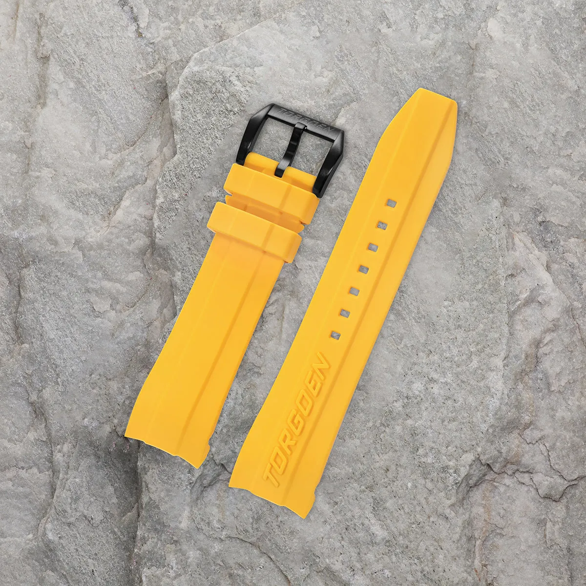 Yellow Silicone Strap | 24mm Black Buckle