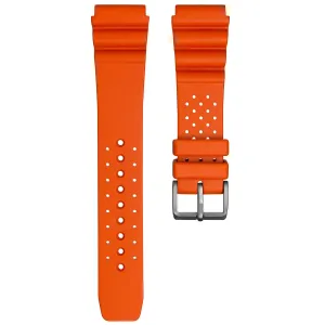 ZULUDIVER 285 Italian Rubber Diver's Watch Strap - Orange