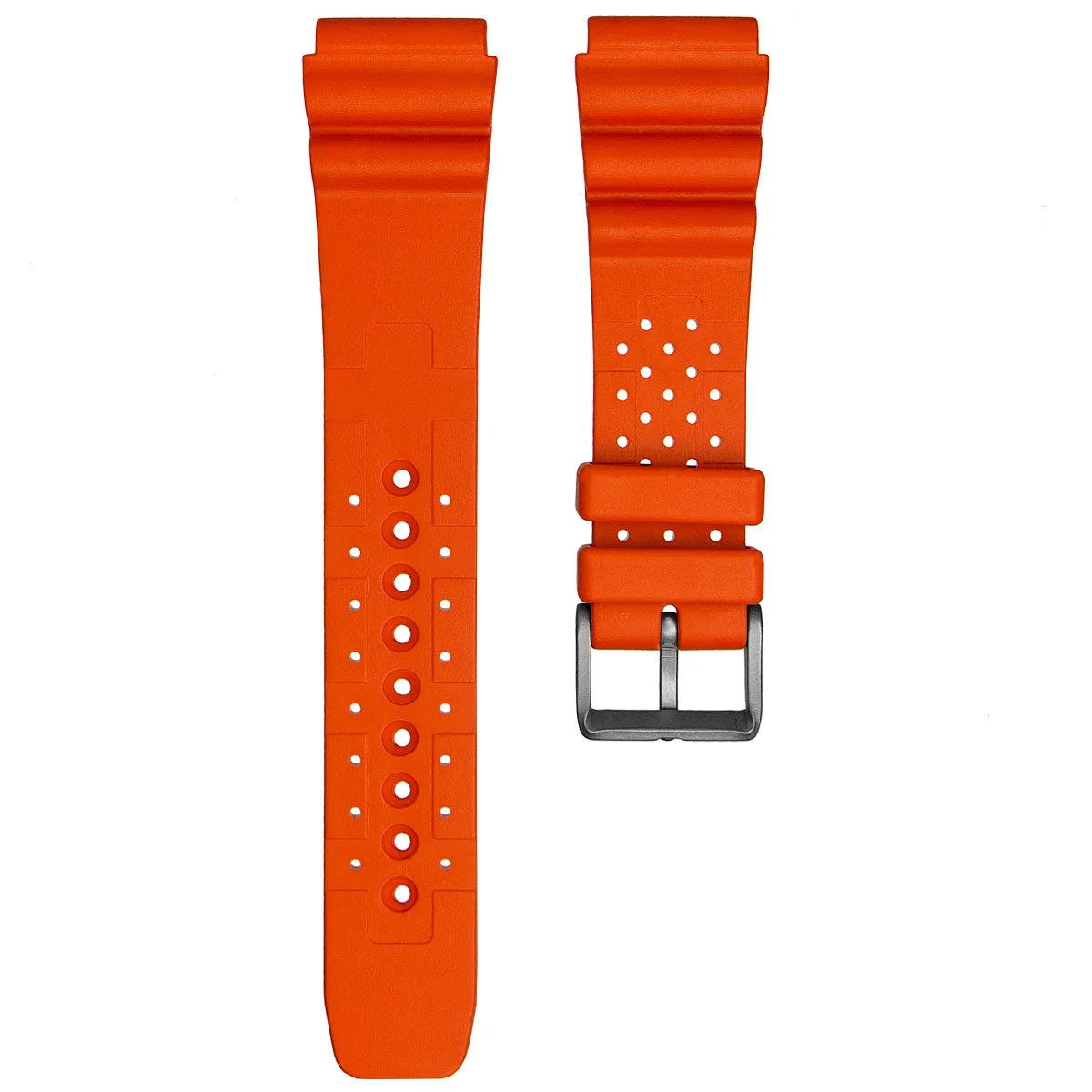 ZULUDIVER 285 Italian Rubber Diver's Watch Strap - Orange